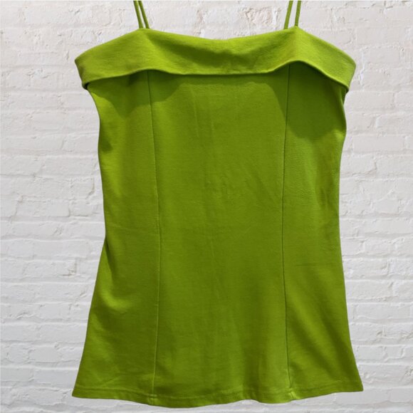 GW SPORT -- Long Top, Spaghetti Straps, Side Vents, Lime Green - Picture 10 of 15